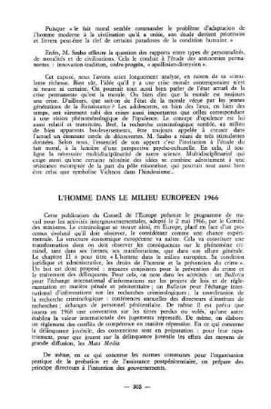 303-304, L'homme dans le milieu européen 1966, par Conseil de l'Europe