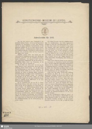 1895(1896): Jahres-Bericht