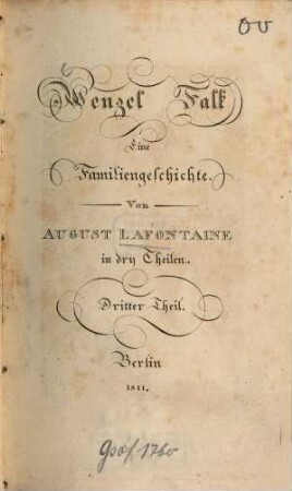 Wenzel Falk : eine Familiengeschichte ; in drey Theilen, 3