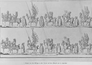 Dresden, Aufzug zum Turnier auf dem Altmarkt am 12. September 1719
