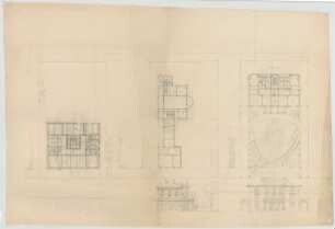 Thiersch, August ; München, Georgenstr. 4; Wohnhaus Steinmetz - Grundrisse, Ansichten