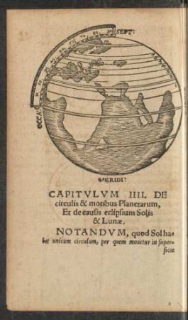 Capitulum IIII. De circulis & motibus Planetarum, Et de causis eclipsium Solis & Lunae.