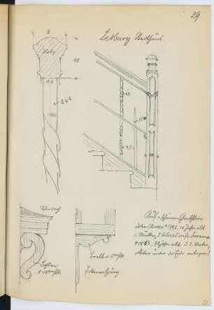 Market House, Ledbury: Details (aus: Skizzen- und Fotoalbum 26)