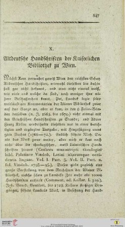 1: Altdeutsche Handschriften der Kaiserlichen Bibliothek zu Wien