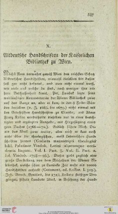1: Altdeutsche Handschriften der Kaiserlichen Bibliothek zu Wien