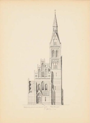 Kirche: Vorderansicht (aus: Drucke von Seminararbeiten der Königlich Technischen Hochschule Berlin, Bd. III)