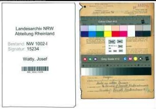Entnazifizierung Josef Watty, geb. 11.01.1908 (Schlosser)