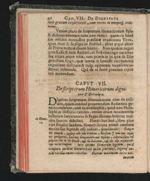 Caput VII. De scriptorum Homericorum dignitate ...