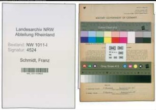 Entnazifizierung Franz Schmidt , geb. 29.10.1892 (Postbeamter)