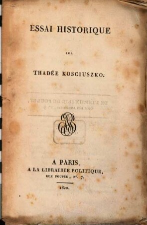 Essai historique sur Thadée Kesciuszko