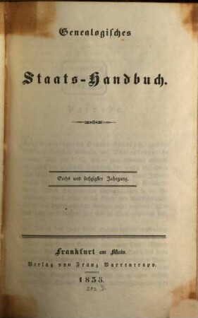 Genealogisches Staats-Handbuch. 66. 1835