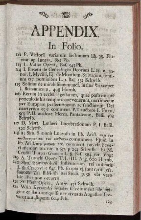 Appendix. In Folio.