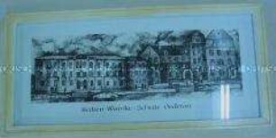 Schülerzeichnung: Ansicht einer Schule