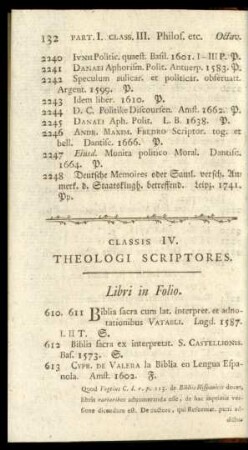Classis IV. Theologi Scriptores