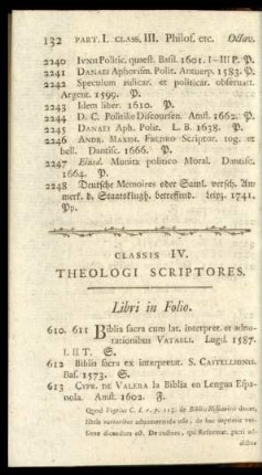 Classis IV. Theologi Scriptores