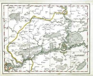 WHK 9 Reichs- und Französischer Krieg von 1688-1697 bis zum Frieden von Ryswick: Plan der Grafschaft Namur mit Stellungen an der Maas, 1696