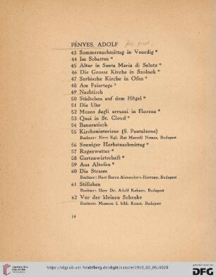 Fényes, Adolf (Nr. 43-62)
