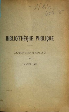 Compte rendu. 1888