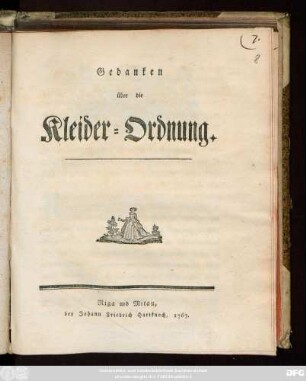 Gedanken über die Kleider-Ordnung
