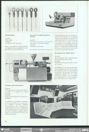 Spritzgießmaschine KUASY 100/25 : Produktideen/Neue Erzeugnisse