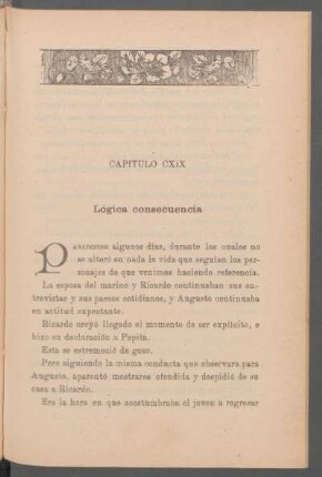 Capítulo CXIX - Lógica consecuencia