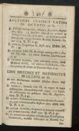 Libri Historici Et Mathematici In Octavo ex D.