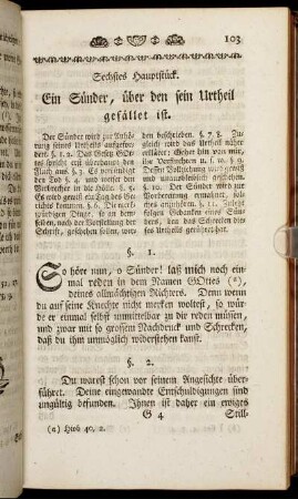 Sechstes Hauptstück. Ein Sünder, über den sein Urtheil gefället ist.
