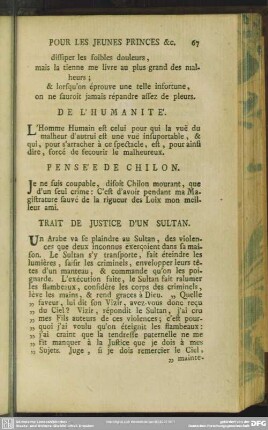Trait De Justice D'Un Sultan