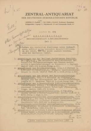 Nr. 676: Zeitschriften Rechtswissenschaft u. Nationalökonomie Teil 1