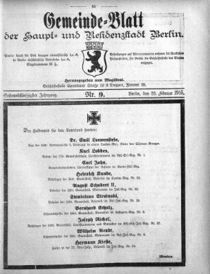 1915,9: Nr. 9, 28. Februar 1915