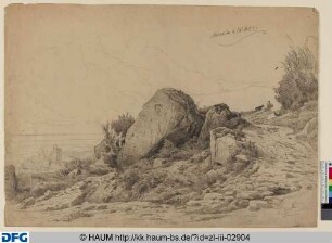 Felsen an einem Weg bei Ariccia