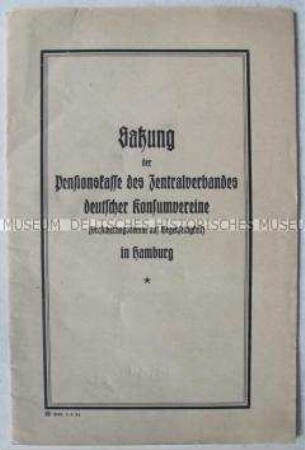 Satzung der Pensionskasse der Konsumgenossenschaften