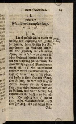 29-75, I. Von der Maulbeerbaumplantage