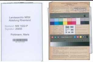 Entnazifizierung Maria Pohlmann , geb. 20.05.1902 (Hausgehilfin)