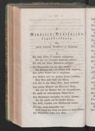 Winfried-Bonifacius, Legendenkranz. Von Herrn Ludwig Bechstein in Salzungen