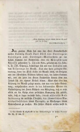 Der Fürst von Wallerstein und die Würzburger Adresse