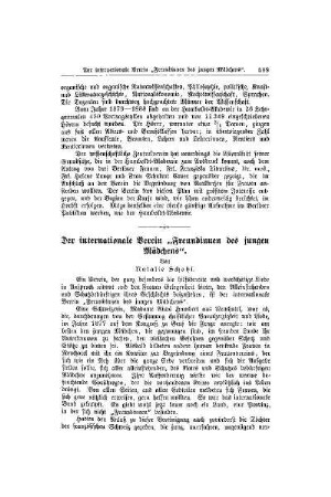 Der internationale Verein "Freundinnen des jungen Mädchens"
