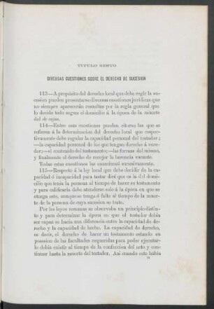 Título sesto : Diversas cuestiones sobre el derecho de sucesión