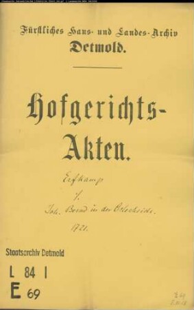 Erfkamp, Joh. Heinrich zu Kachtenhausen gegen Johann Bernd in der Osterheide - Bürgschaft