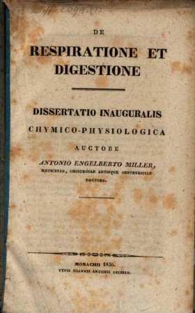 De respiratione et digestione : Diss. inaug. chymico-physiol.