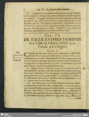 Cap. VI. De Facultatibus Hominis Naturalibus, Post Lapsum Reliquis