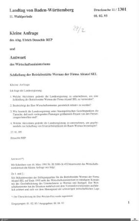Drucksachen 1301-1500: Anträge, Anfragen, Gesetzentwürfe