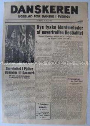 Illustrierte Wochenzeitung für Schweden und Dänemark aus der Zeit der deutschen Besetzung Dänemarks u.a. über den Terror der deutschen Besatzungstruppen