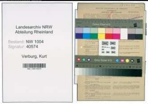 Entnazifizierung Kurt Verburg , geb. 10.10.1912 (Kaufm.Angestellter)