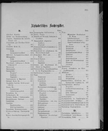 Alphabetisches Sachregister.