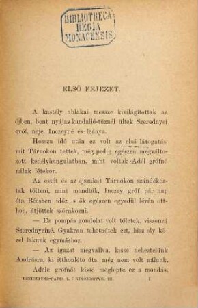 Kiközösitve : Regény. Irta Beniczkyne Bajza Lenke, 3