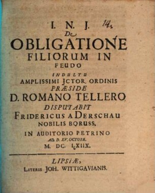 De obligatione filiorum in feudo