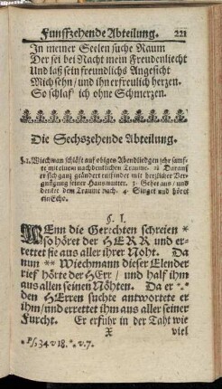 Die Sechszehende Abteilung.