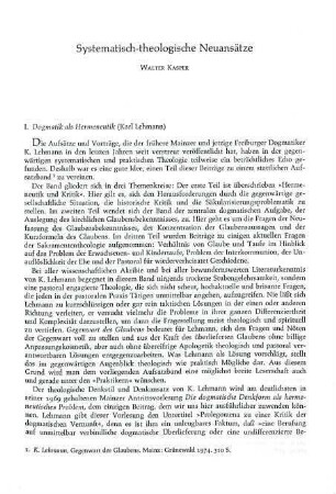 55-61 Systematisch-theologische Neuansätze