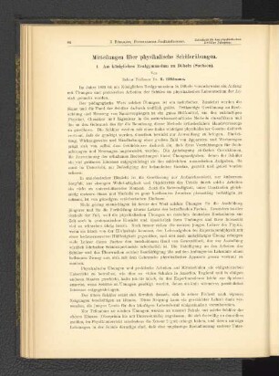 Mitteilungen über physikalische Schülerübungen.